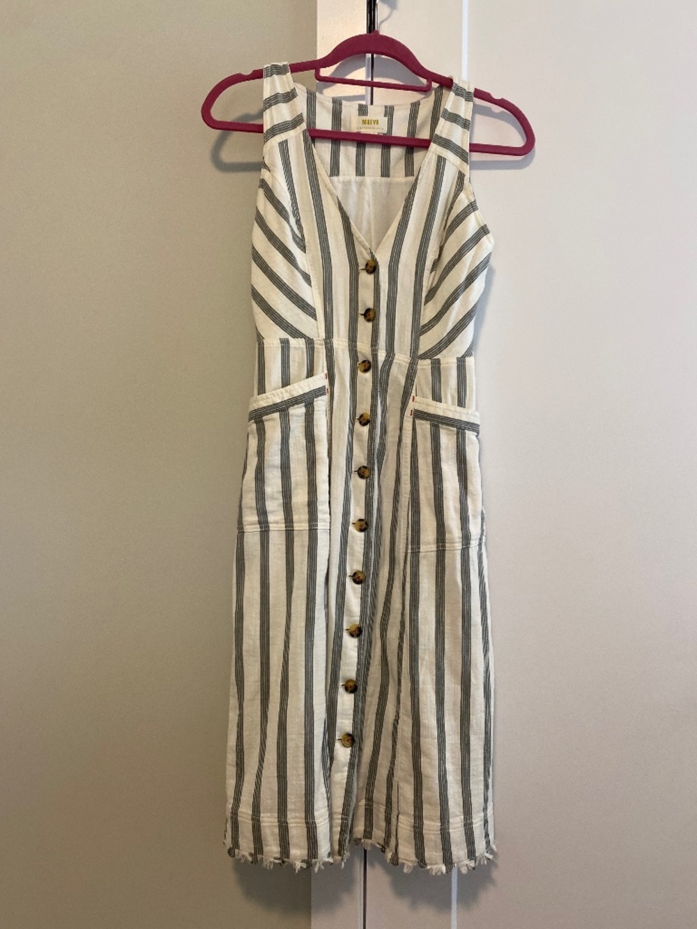 Maeve Striped Boho Cottagecore Midi Dress